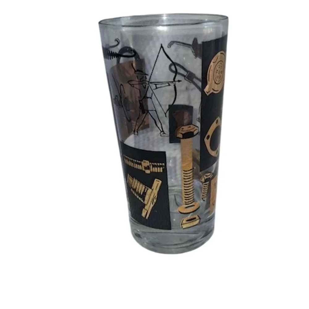 Federal Glass Vintage Automotive Tumbler Mid-Century‎ Modern Retro mechanic